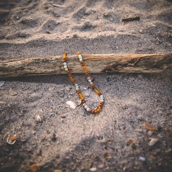 Salt Raw Honey Amber Necklace